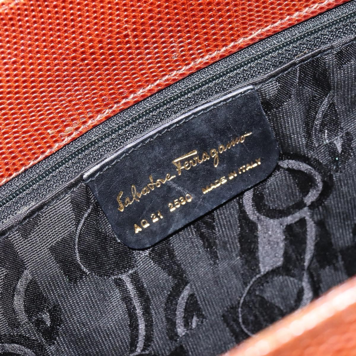 Salvatore Ferragamo Vala Tote Leather Brown Leather Tote Bag Bag (Pre-Owned)