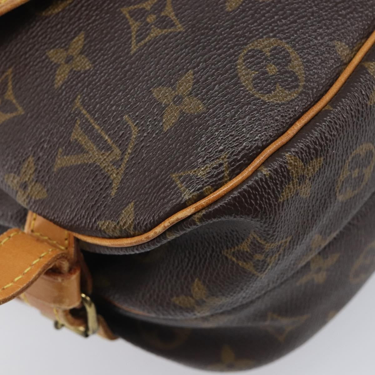 Louis Vuitton Saumur Monogram Canvas Brown Canvas Shoulder Bag Bag (Pre-Owned)