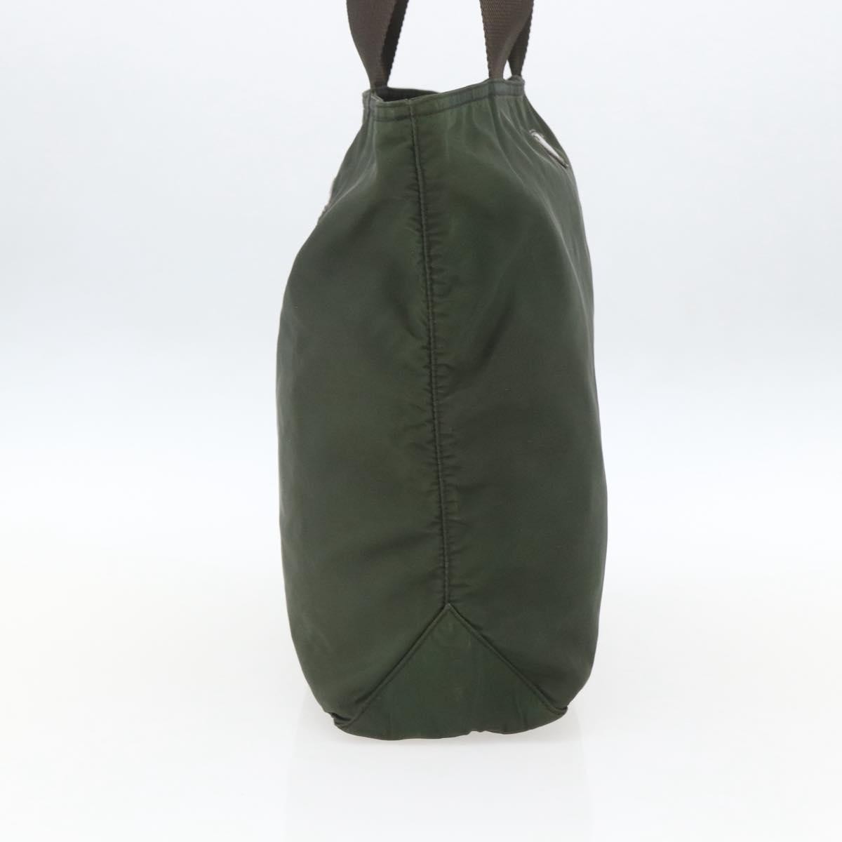 Prada Vintage Zip Tote Tessuto Khaki Nylon Tote Bag Bag (Pre-Owned)
