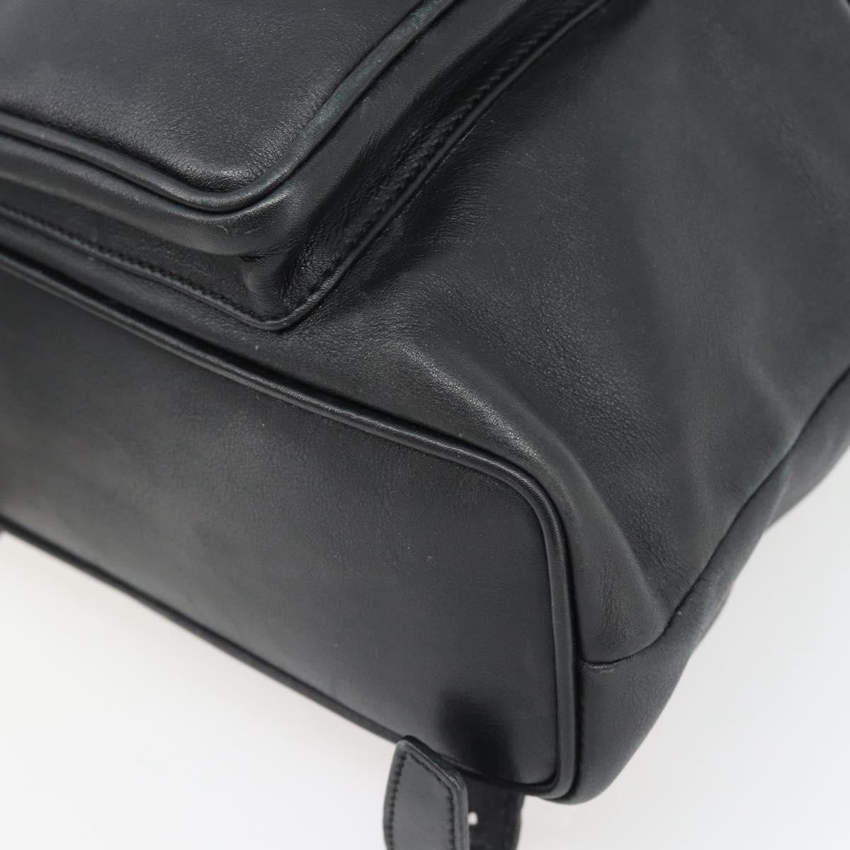 Gucci Vintage Bamboo Leather Black Leather Backpack Bag (Pre-Owned)