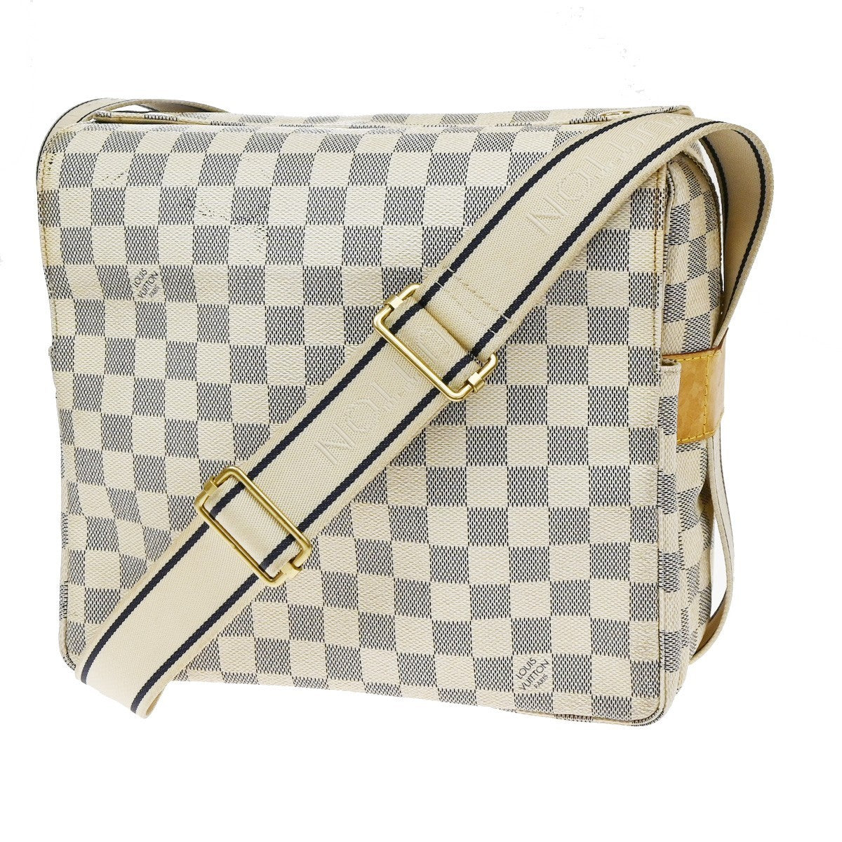 Louis Vuitton Naviglio Damier White Canvas Shoulder Bag Bag (Pre-Owned)
