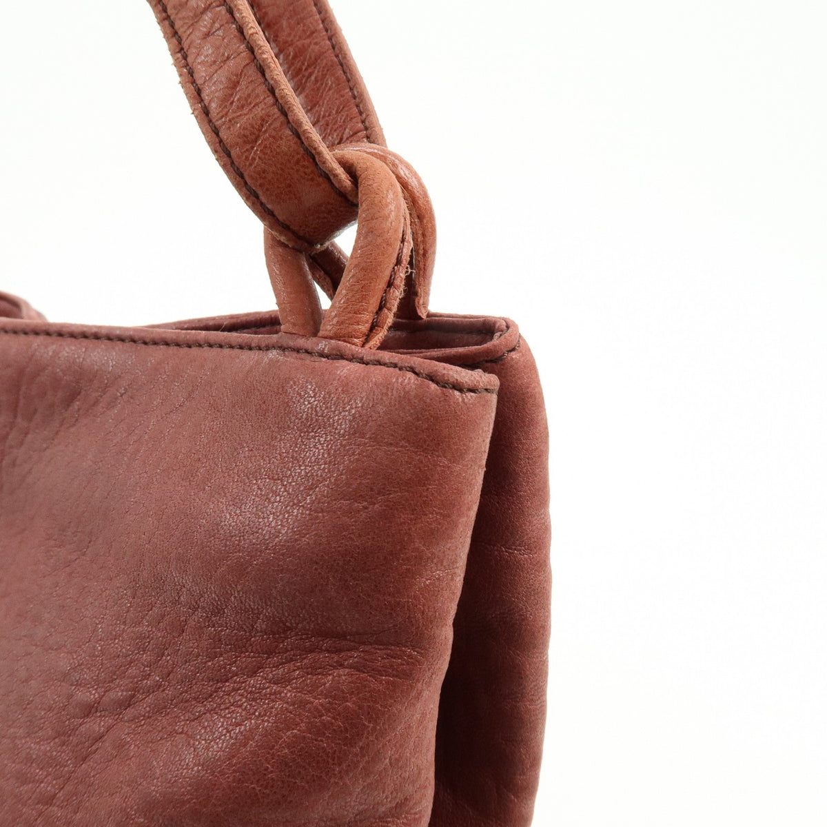 Loewe Anagram Leather Burgundy Leather Tote Bag Bag (Pre-Owned)