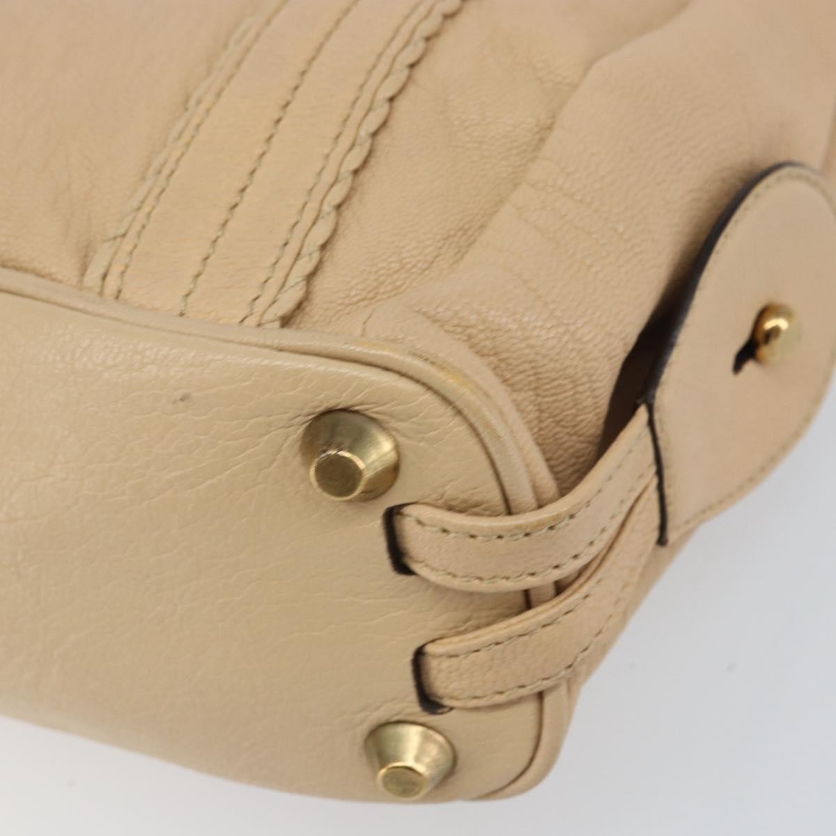 Chloe Vintage Leather Beige Leather Tote Bag Bag (Pre-Owned)