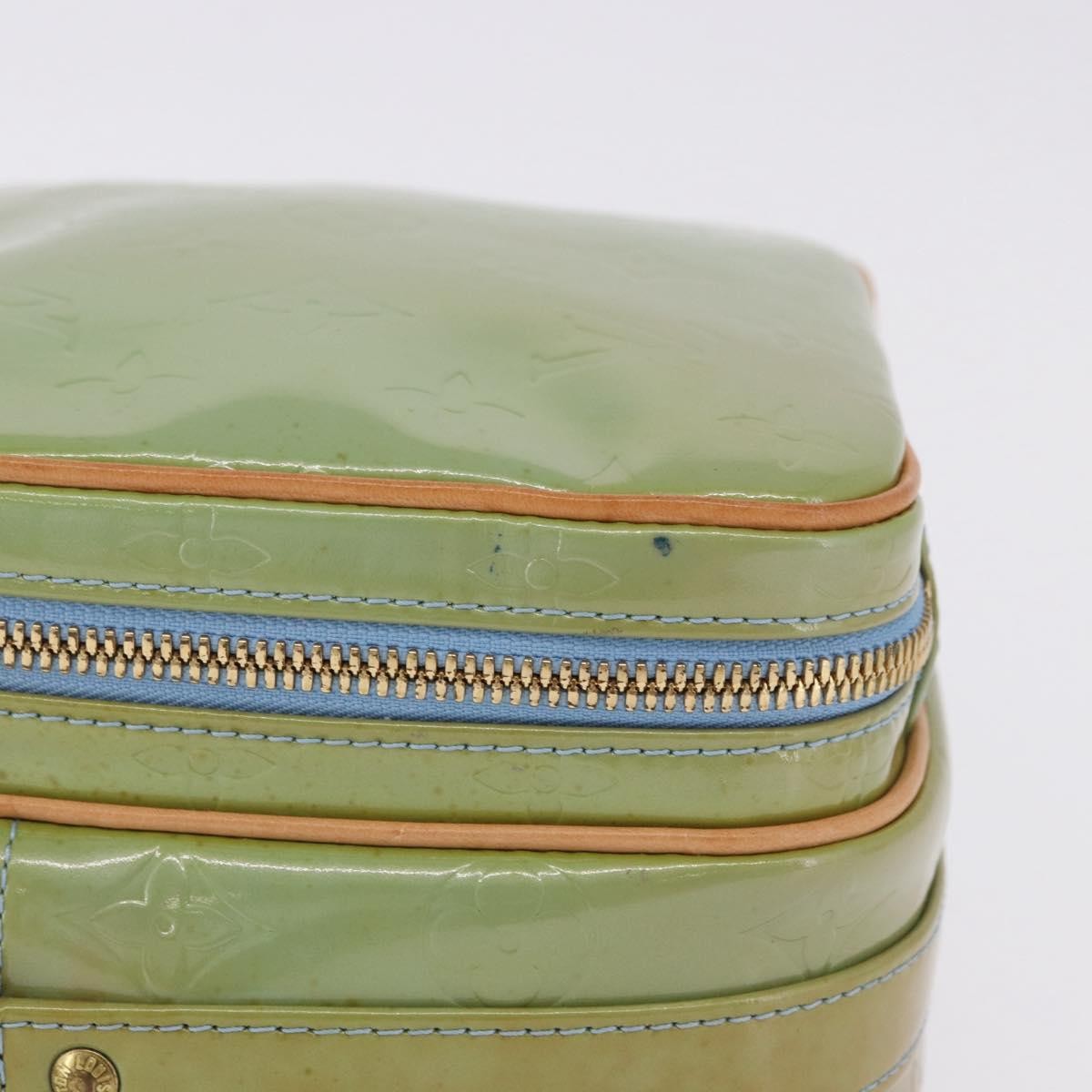 Louis Vuitton Wooster Monogram Vernis Green Patent_Leather Handbag (Pre-Owned)