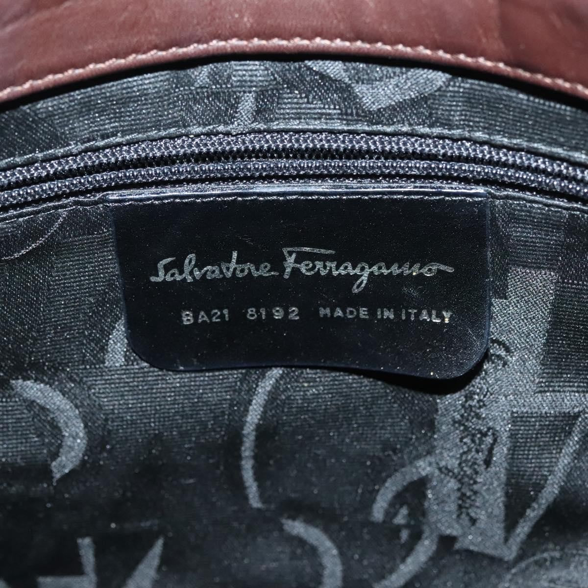 Salvatore Ferragamo Vala Canvas Brown Canvas Shoulder Bag Bag (Pre-Owned)