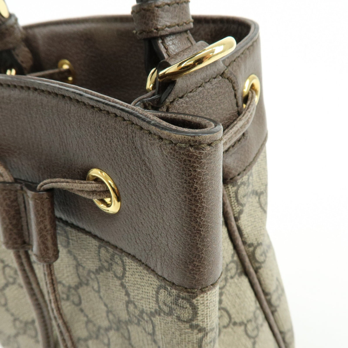 Gucci Ophidia Bucket Gg Coated Canvas Beige Canvas Handbag (Pre-Owned)