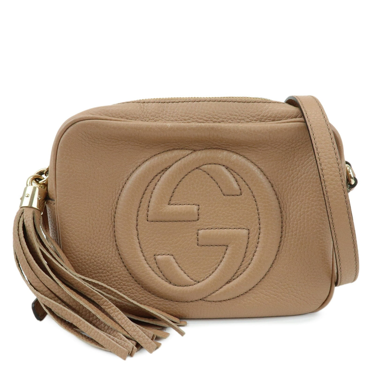 Gucci Soho Disco Leather Beige Leather Crossbody Bag Bag (Pre-Owned)
