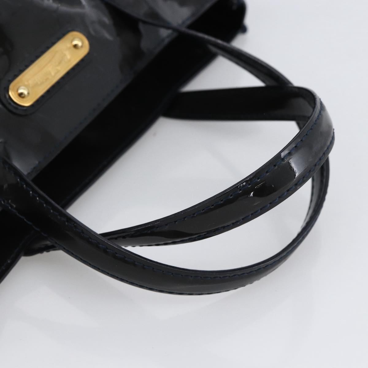 Louis Vuitton Wilshire Monogram Vernis Blue Patent_Leather Handbag (Pre-Owned)