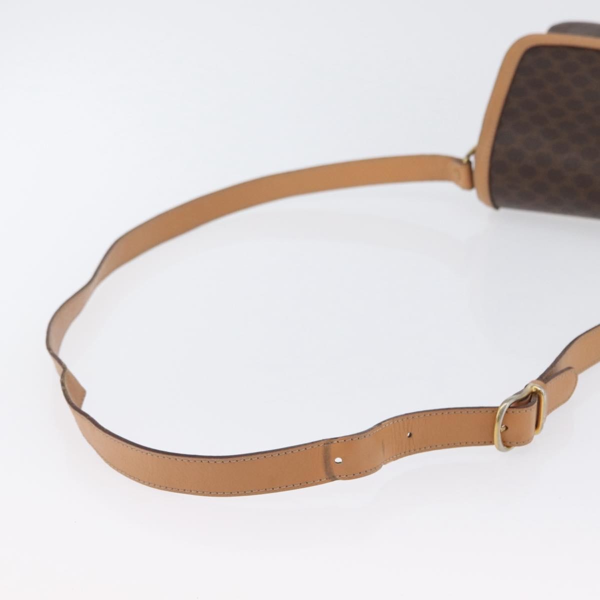 Celine Vintage Macadam Canvas And Leather Brown Canvas Shoulder Bag Bag (Pre-Owned)