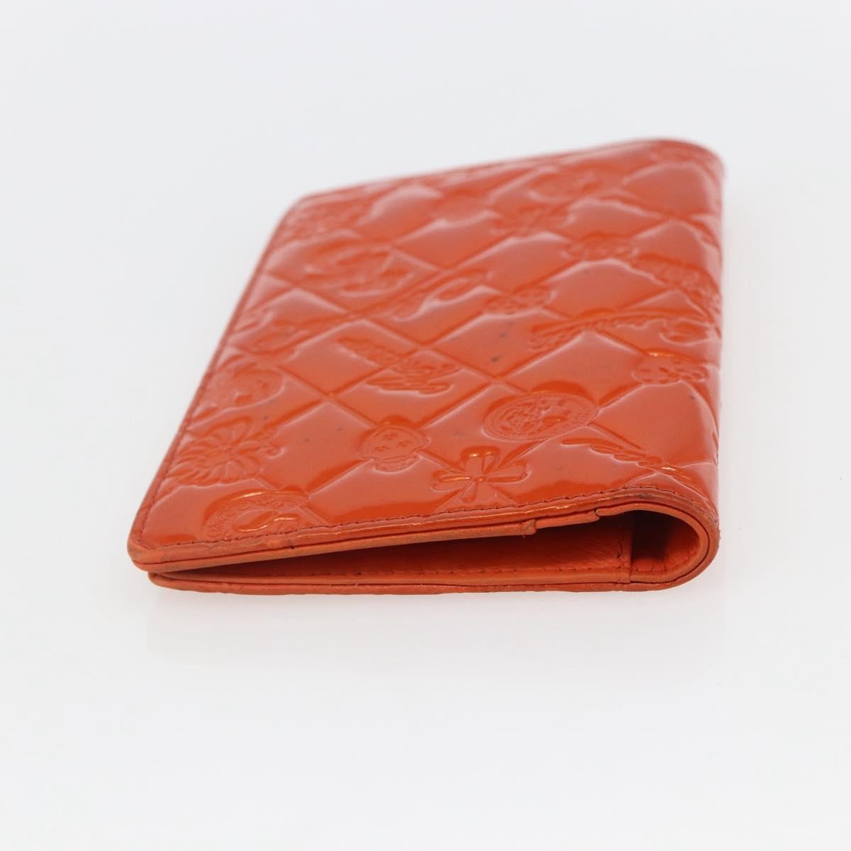 Chanel Lucky Symbols Yen Embossed Quilted Patent Orange Patent_Leather Wallets Accessory (Pre-Owned)