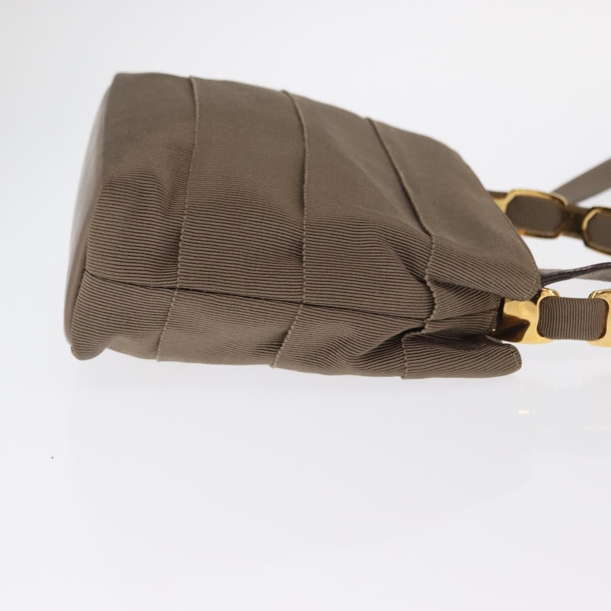 Salvatore Ferragamo Vala Canvas Beige Canvas Handbag (Pre-Owned)