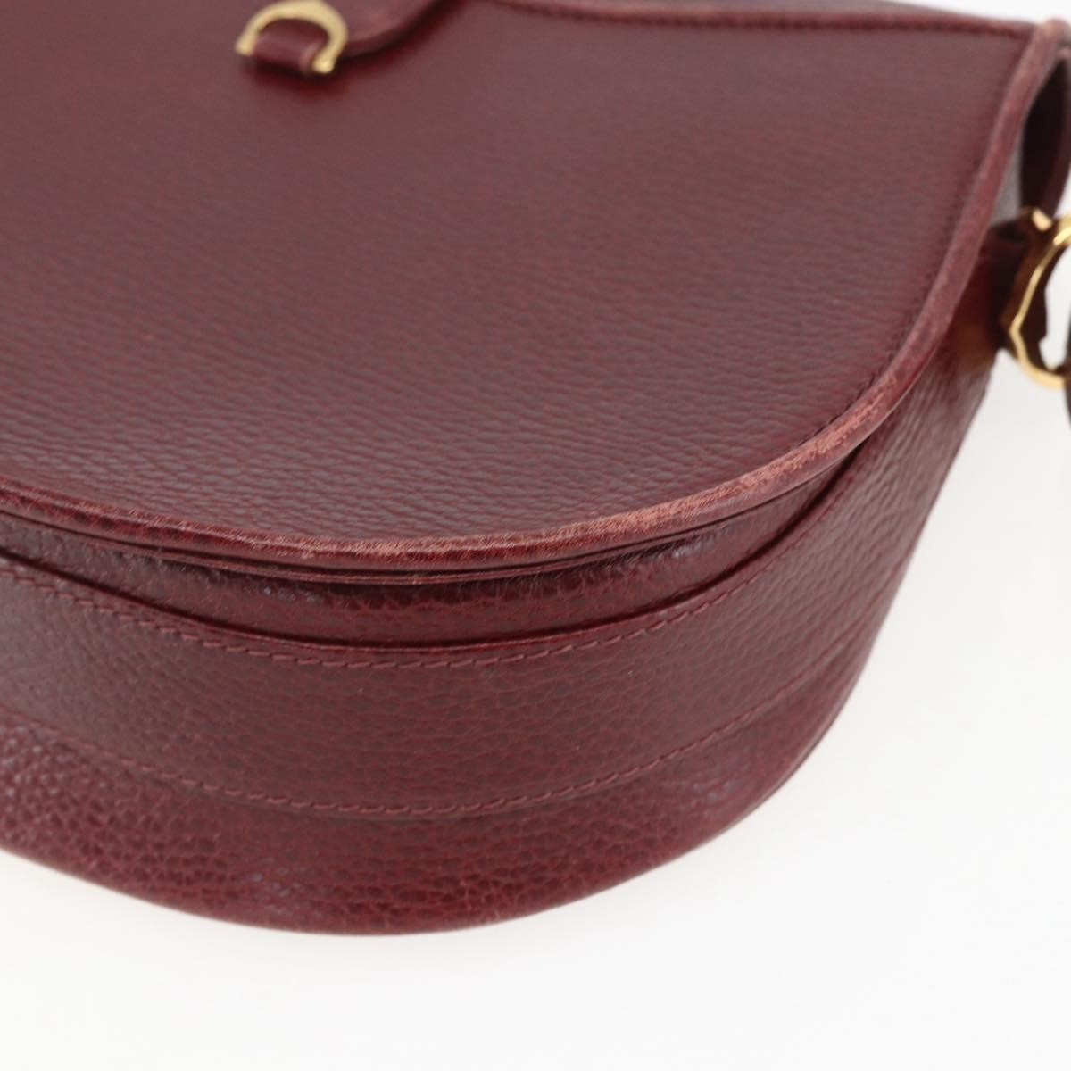 Cartier Must De Cartier Leather Burgundy Leather Shoulder Bag Bag (Pre-Owned)