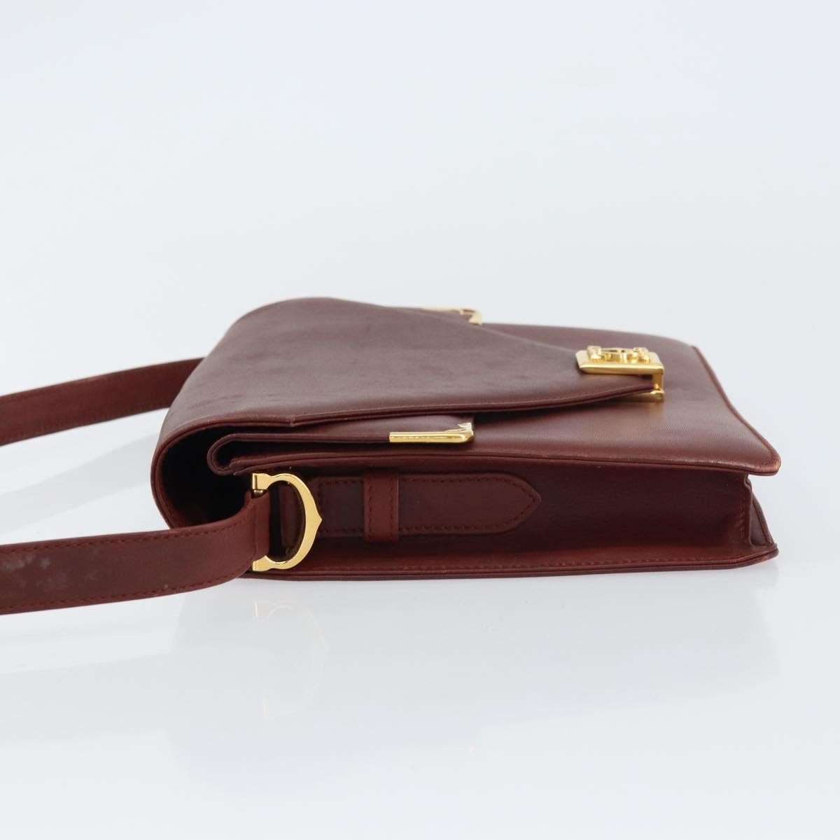 Cartier Must De Cartier Leather Burgundy Leather Shoulder Bag Bag (Pre-Owned)