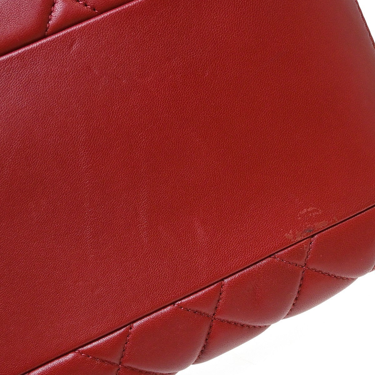 Chanel Trendy Cc Top Handle Quilted Lambskin Red Leather Handbag (Pre-Owned)