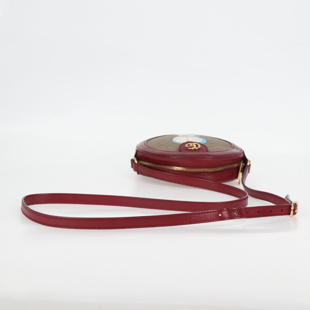 Gucci Doraemon Round Printed Mini Gg Coated Canvas Beige Canvas Shoulder Bag Bag (Pre-Owned)