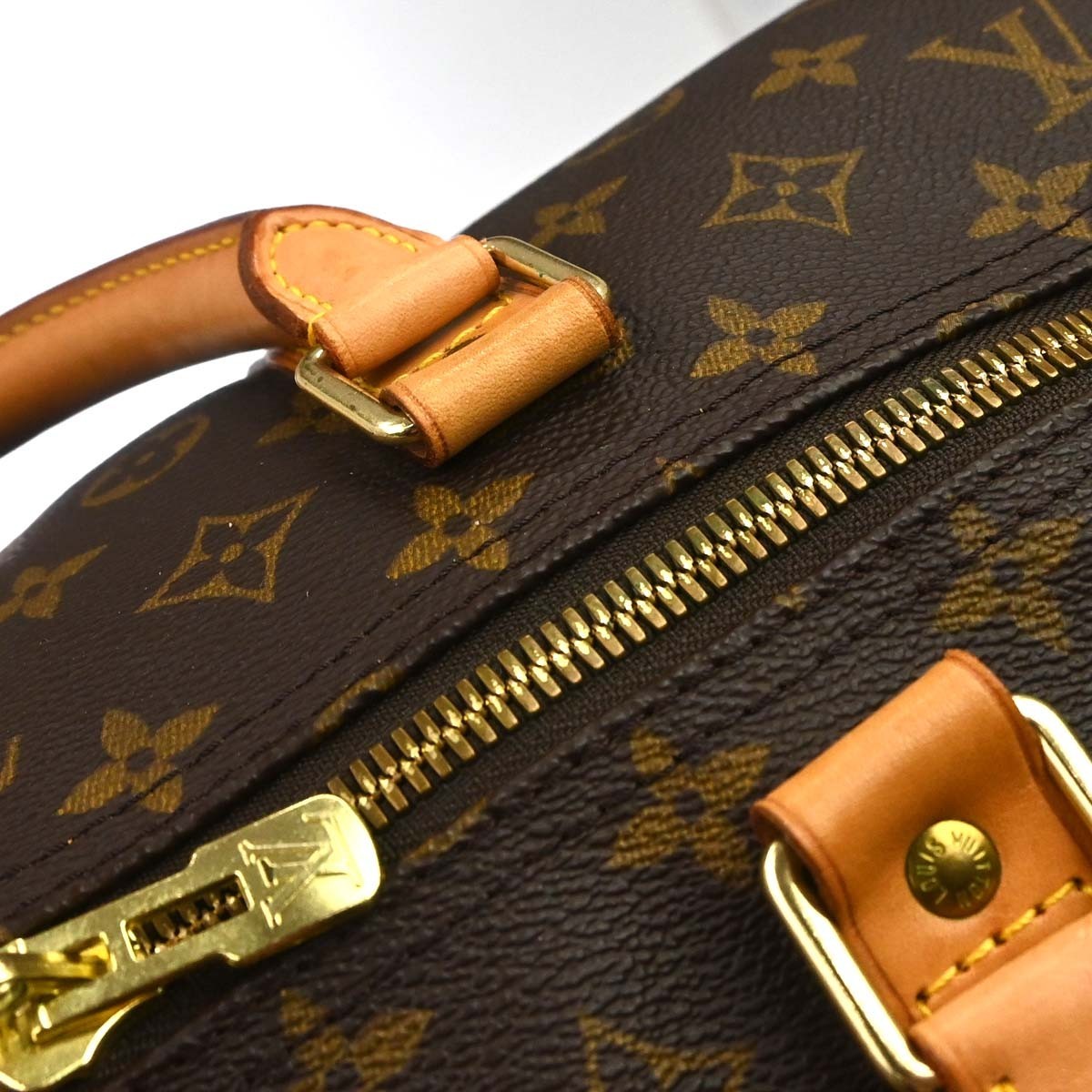 Louis Vuitton Keepall Bandouliere Monogram Canvas Brown Canvas Travel Bag Bag (Pre-Owned)