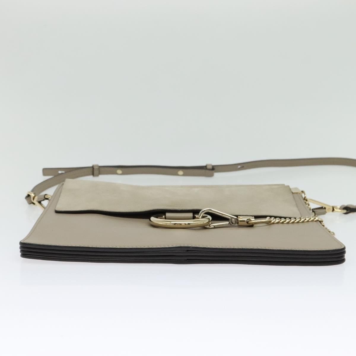 Chloe Faye Leather And Suede Gray Suede Shoulder Bag Bag (Pre-Owned)
