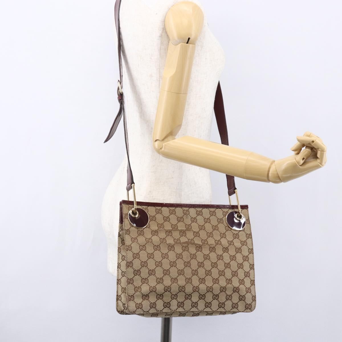 Gucci Eclipse Messenger Gg Canvas Beige Canvas Shoulder Bag Bag (Pre-Owned)
