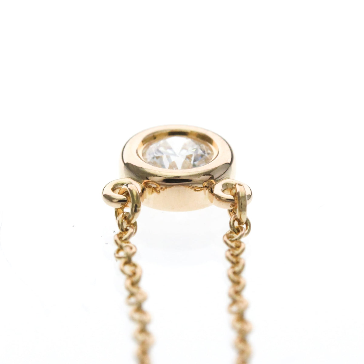Tiffany & Co. Elsa Peretti Diamonds By The Yard Pendant 18K Rose Gold With Pear-Shaped Diamond Gold Pink_Gold Necklace Jewelry (Pre-Owned)