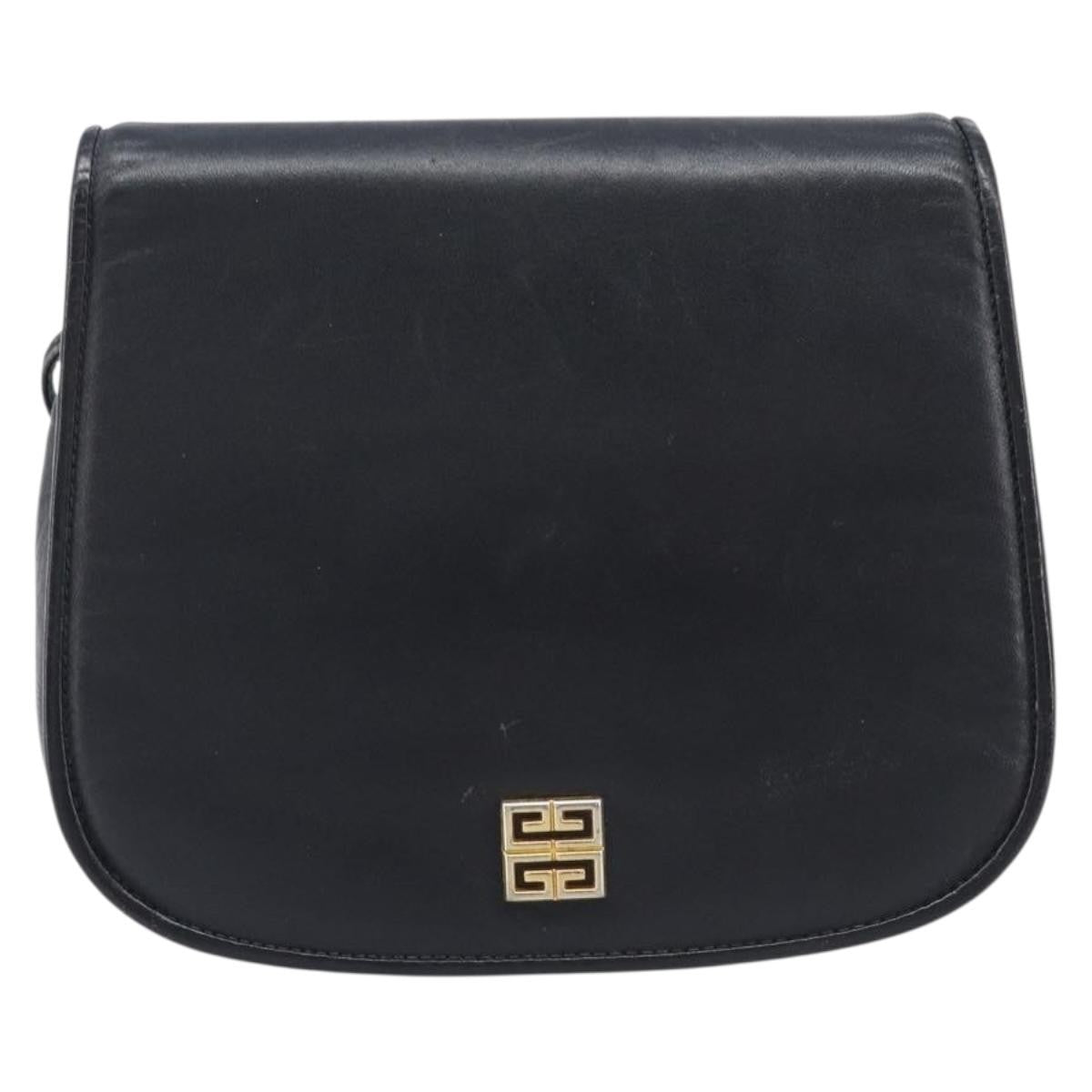 Givenchy 4G Shoulder Bag Leather Black Leather Shoulder Bag Bag (Pre-Owned)