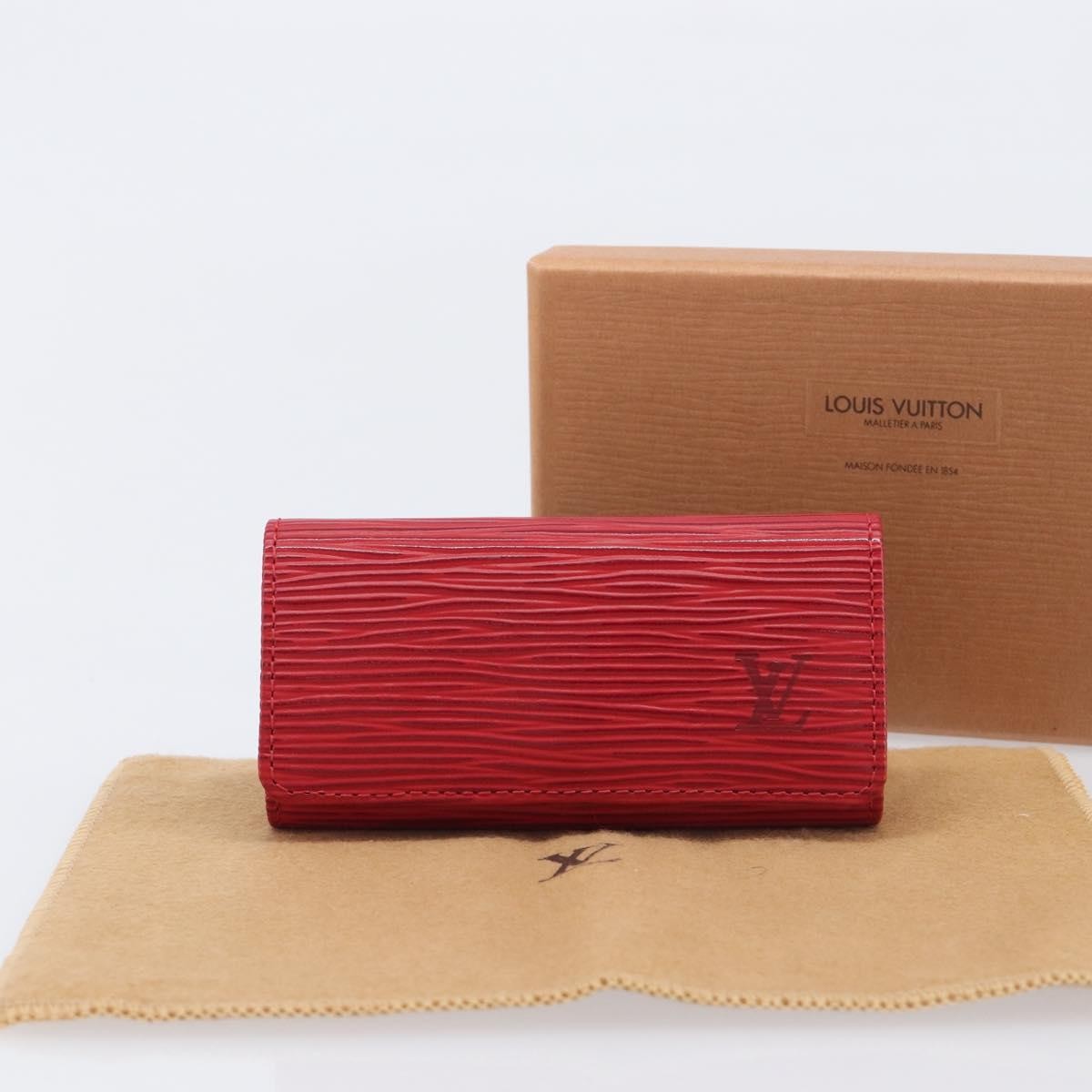 Louis Vuitton Multiclés 4 Cuir Verni Red Leather Wallets Accessory (Pre-Owned)