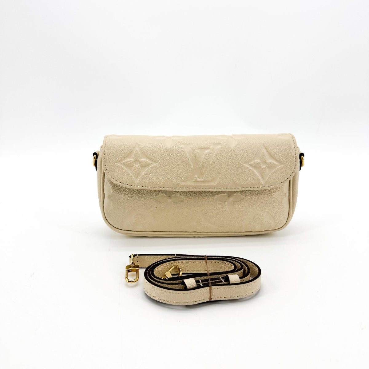 Louis Vuitton Ivy Wallet On Chain Monogram Empreinte Giant Beige Leather Crossbody Bag Bag (Pre-Owned)