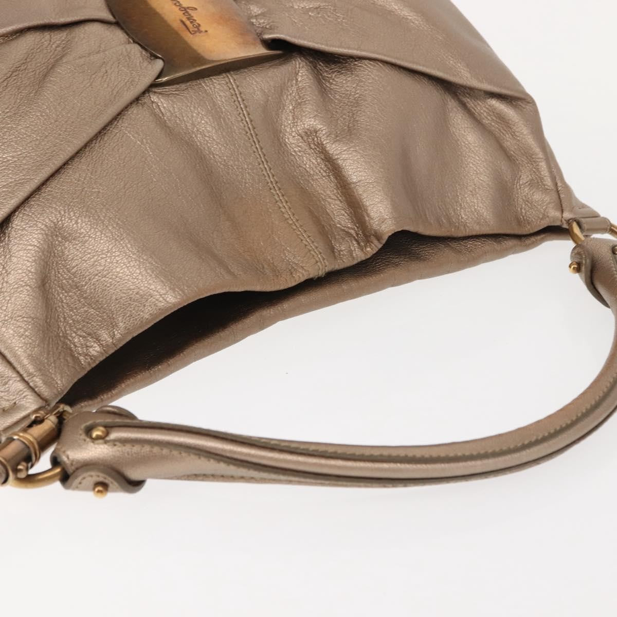 Salvatore Ferragamo Miss Vara Hobo Leather Gold Leather Handbag (Pre-Owned)
