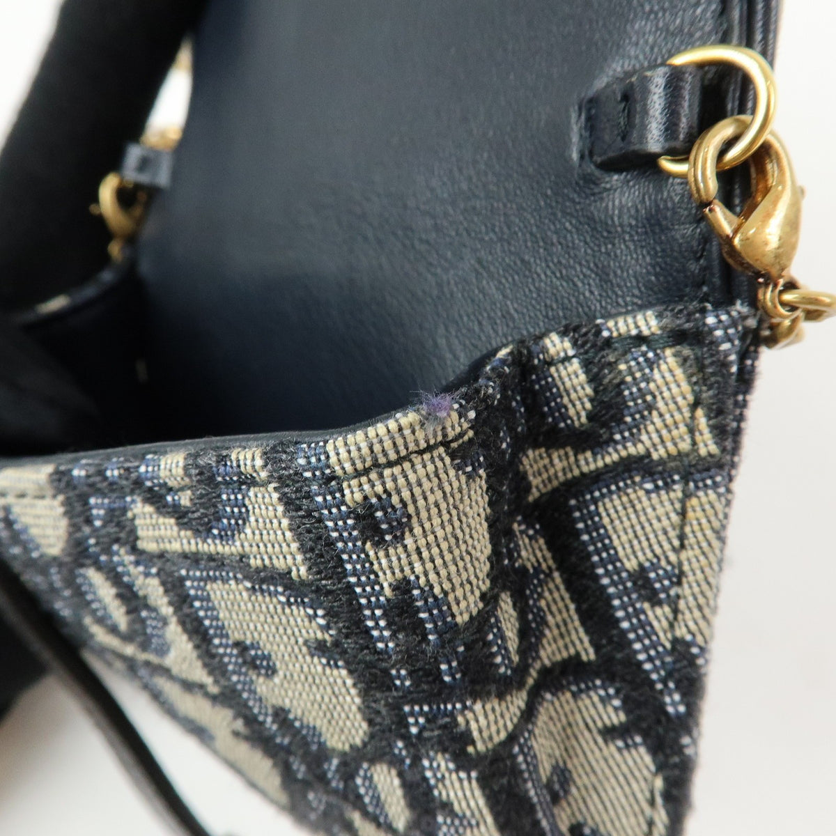 Christian Dior Saddle Pouch Leather Beige Canvas Clutche & Pouche Bag (Pre-Owned)