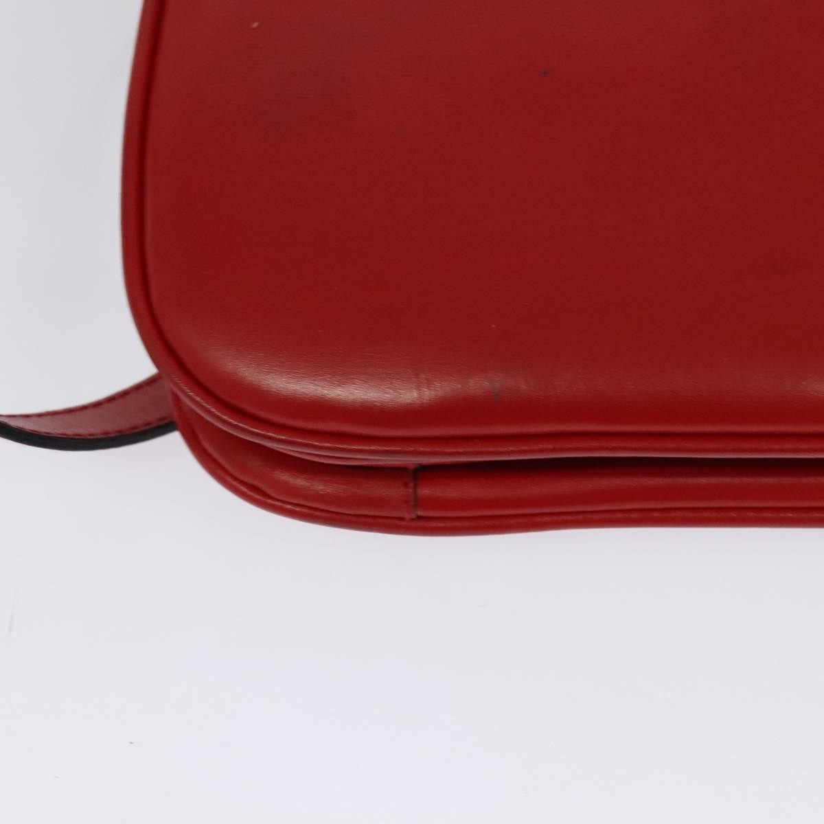 Celine Vintage Triomphe Shoulder Leather Red Leather Shoulder Bag Bag (Pre-Owned)