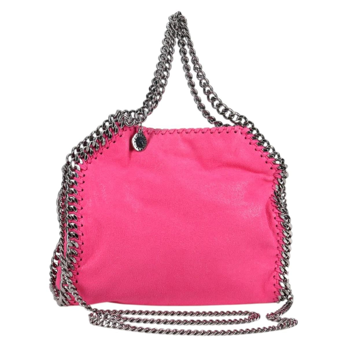 Stella Mccartney Falabella Fold Over Suede Pink Suede Shoulder Bag Bag (Pre-Owned)
