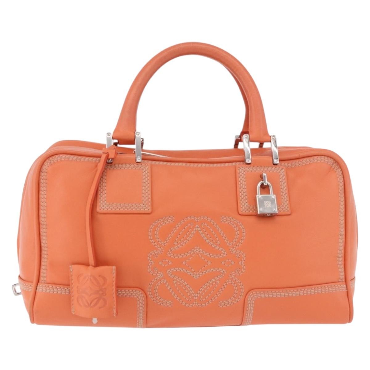 Loewe Anagram Leather Orange Leather Handbag (Pre-Owned)