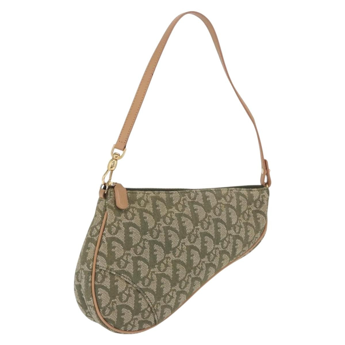 Christian Dior Saddle Canvas Khaki Canvas Handbag (Pre-Owned)