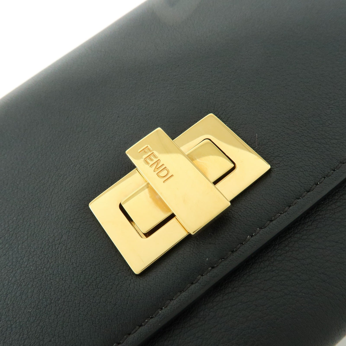 Fendi Selleria Peekaboo Leather Black Leather Wallets Accessory (Pre-Owned)
