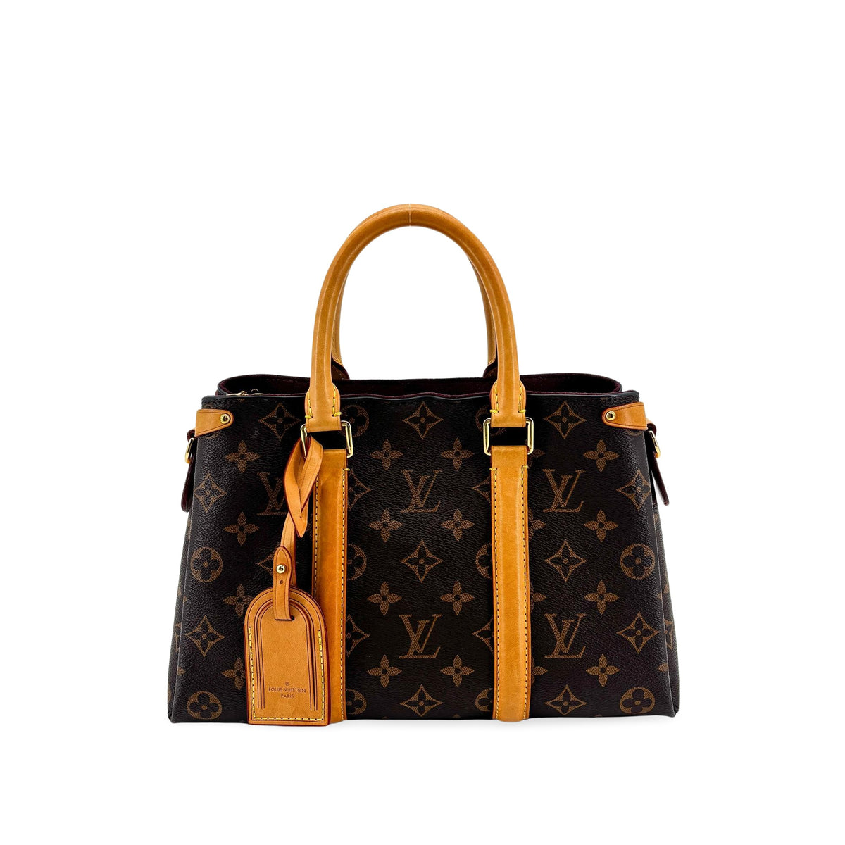 Louis Vuitton Soufflot Monogram Canvas With Leather Brown Canvas Tote Bag Bag (Pre-Owned)