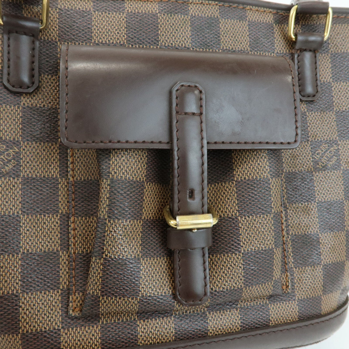 Louis Vuitton Manosque Damier Brown Canvas Handbag (Pre-Owned)
