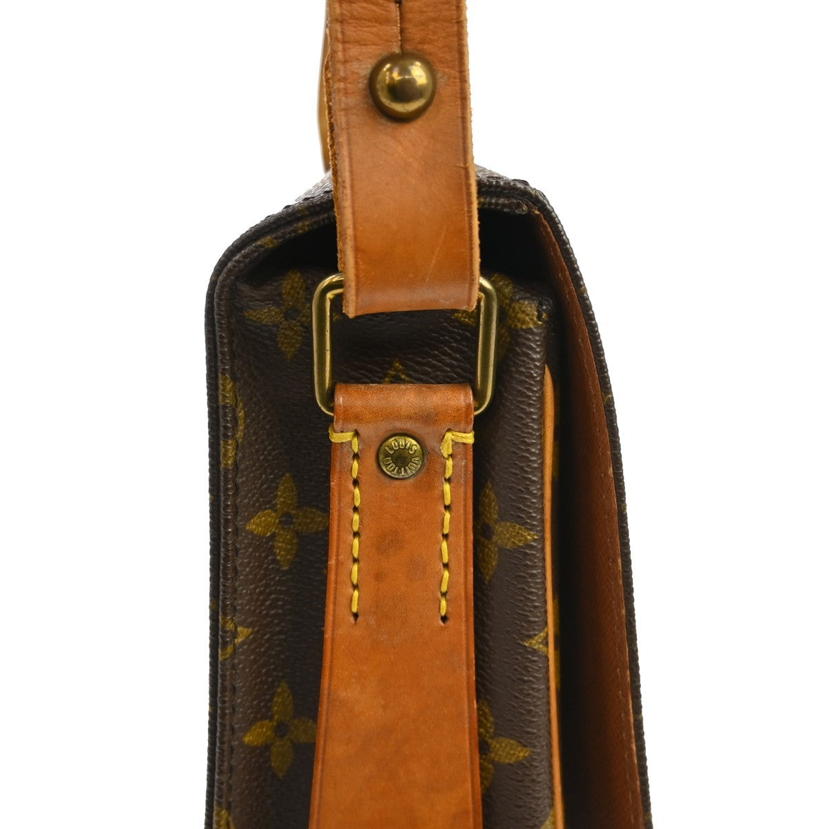 Louis Vuitton Cartouchiere Monogram Canvas Brown Canvas Handbag (Pre-Owned)