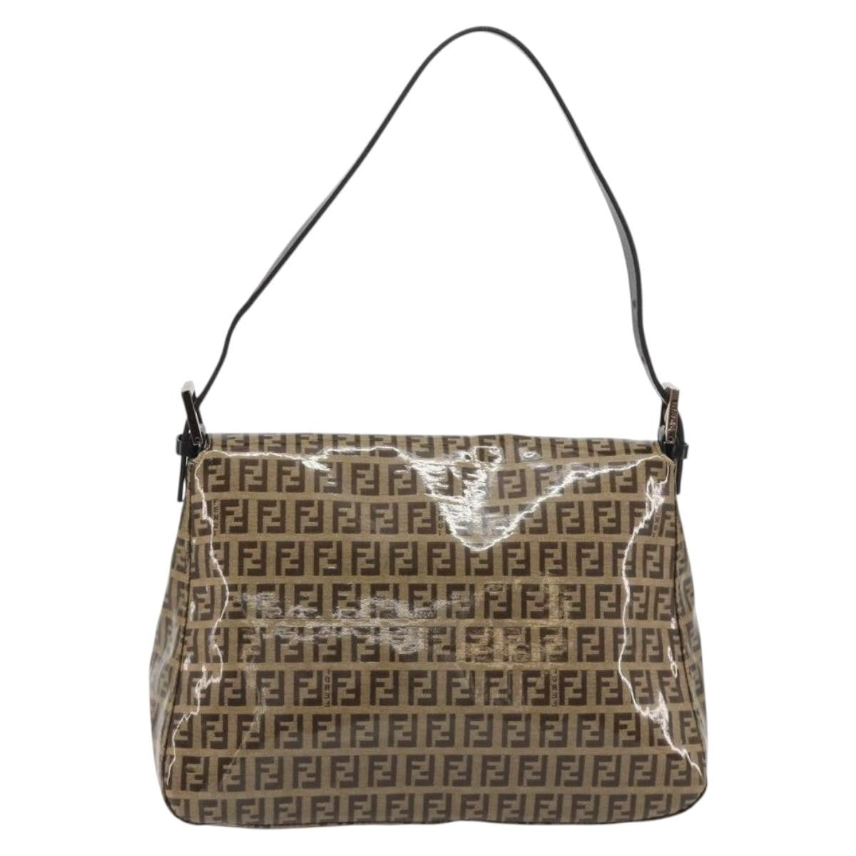 Fendi Mamma Baguette Zucchino Canvas Brown Canvas Shoulder Bag Bag (Pre-Owned)