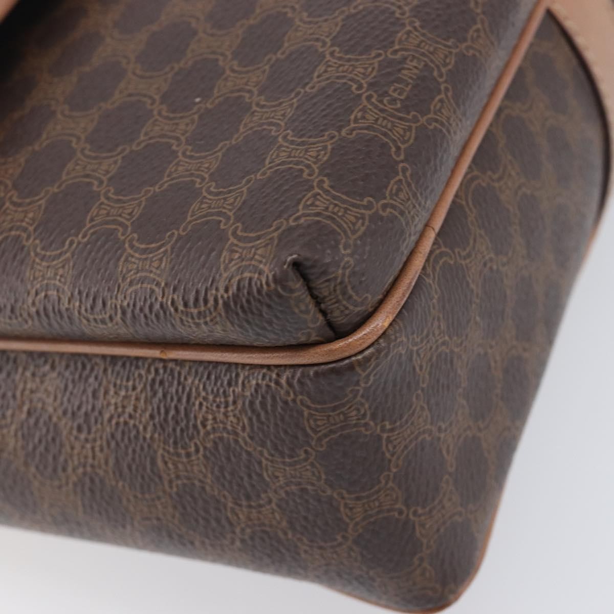 Celine Macadam Shoulder Canvas Brown Canvas Crossbody Bag Bag (Pre-Owned)