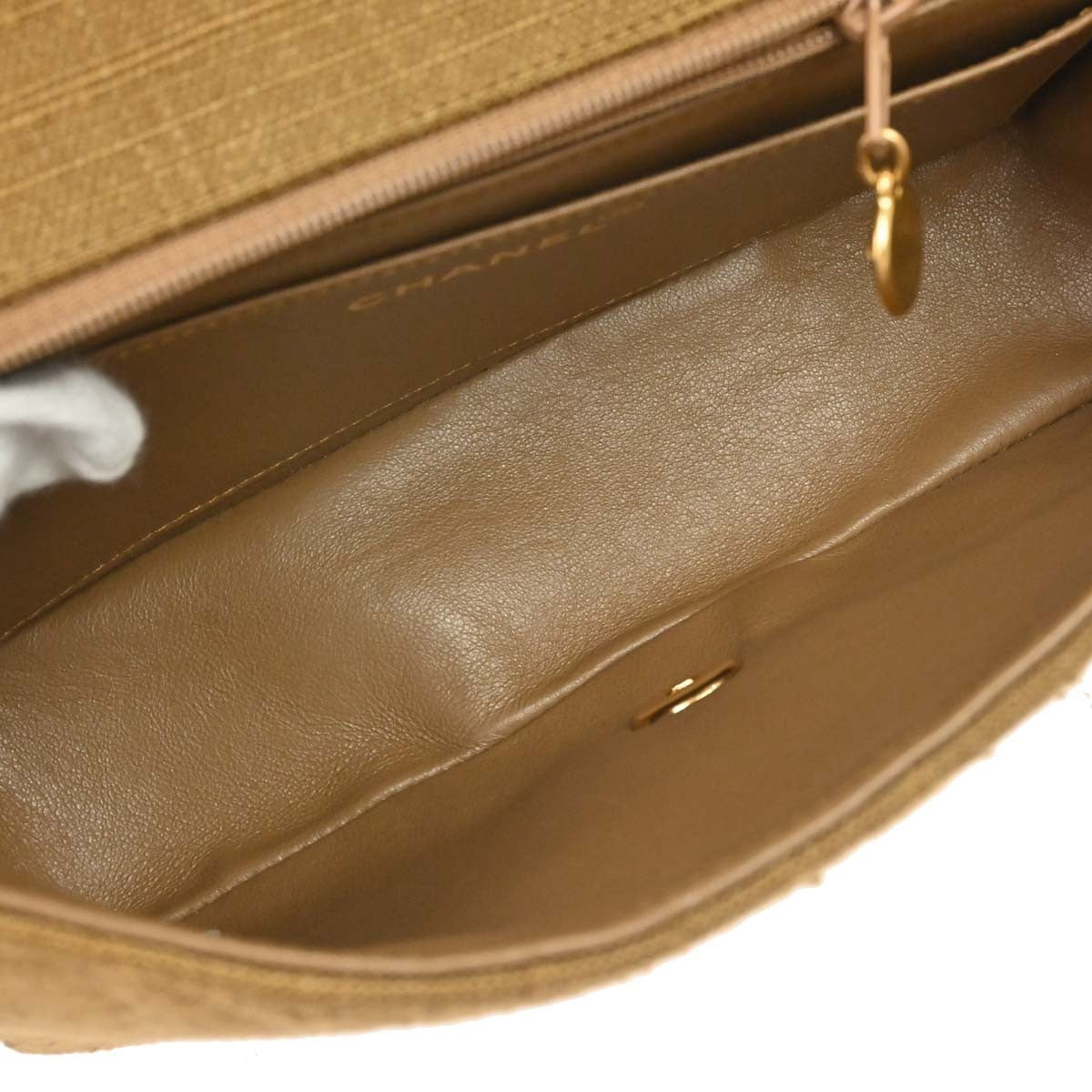 Chanel Vintage Diana Flap Quilted Canvas Brown Canvas Shoulder Bag Bag (Pre-Owned)