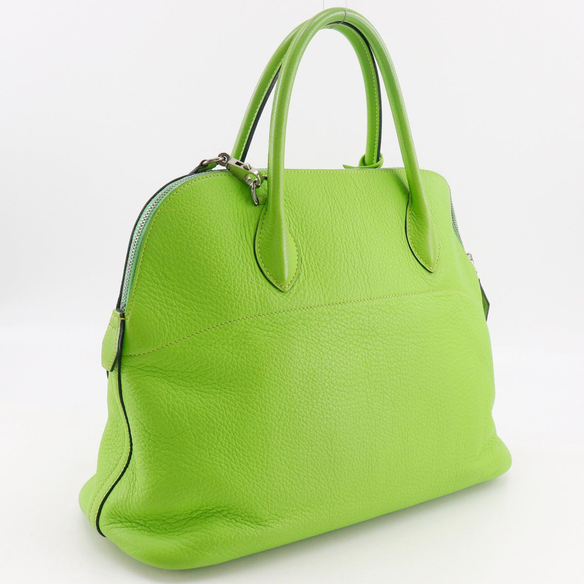 Hermes Bolide Clemence Green Leather Handbag (Pre-Owned)