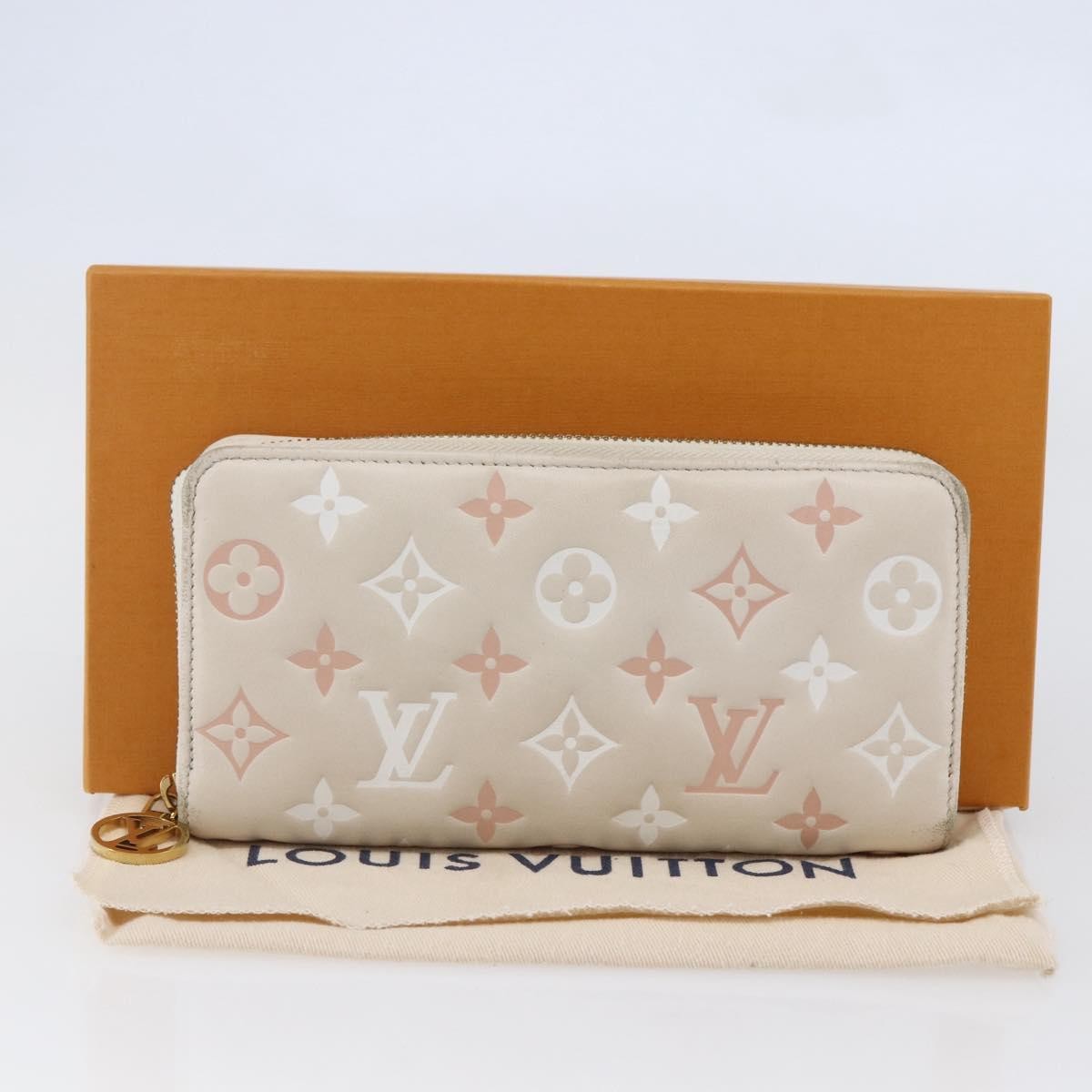 Louis Vuitton Coussin Zippy Monogram Embossed Lambskin Pink Canvas Wallets Accessory (Pre-Owned)