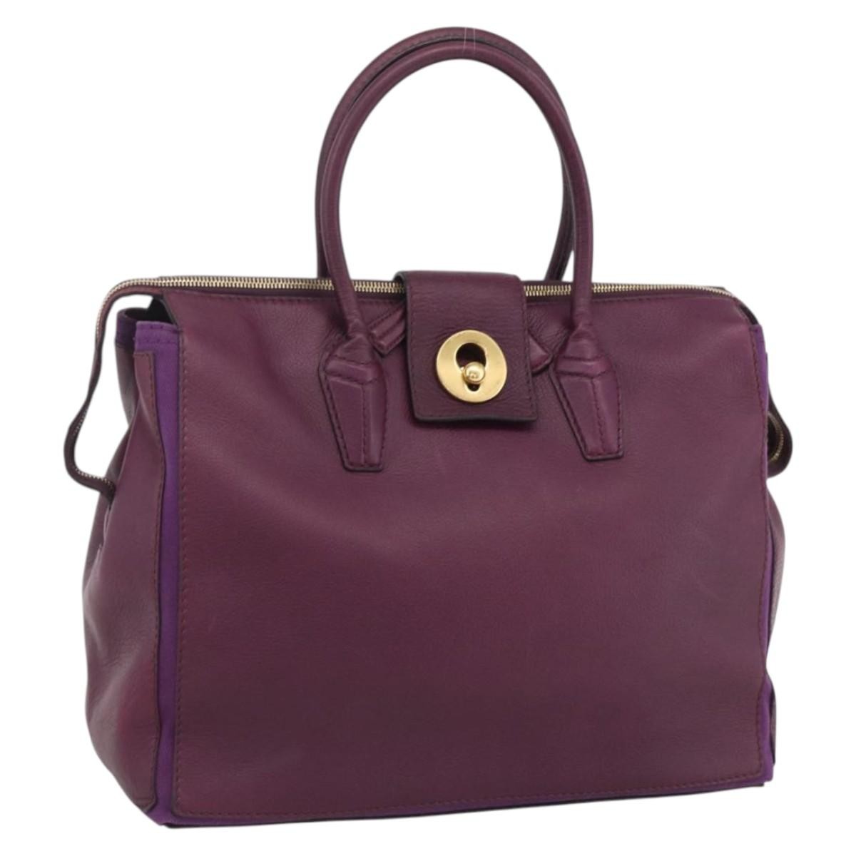 Saint Laurent Bicolor Muse Two Cabas Leather Purple Leather Tote Bag Bag (Pre-Owned)