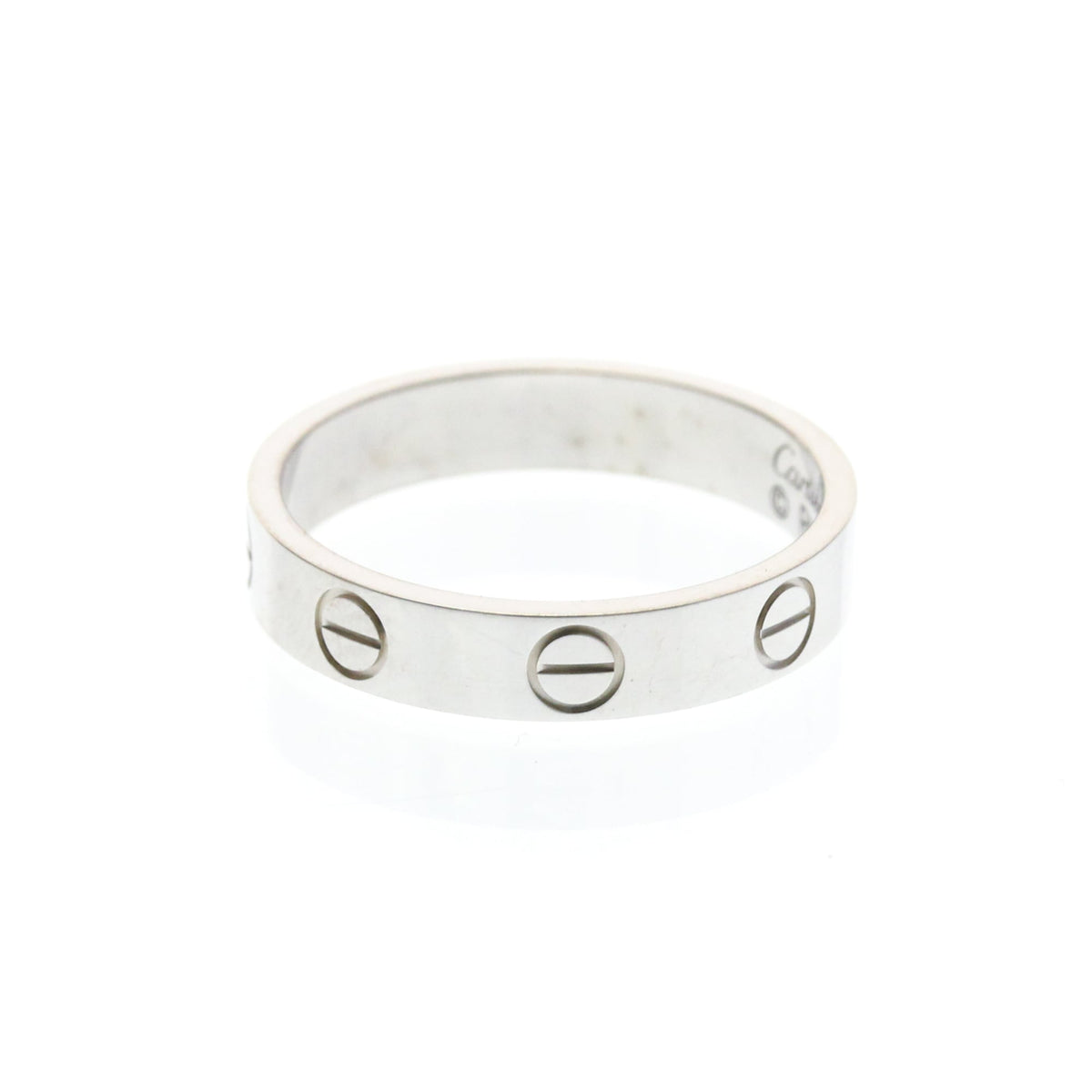 Cartier Love Band 18K White Gold Silver White_Gold Ring Jewelry (Pre-Owned)