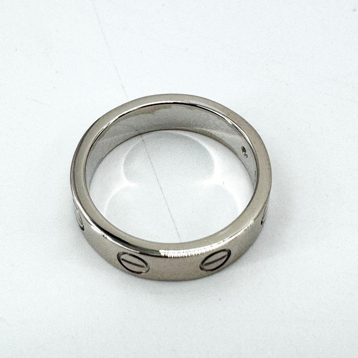 Cartier Love 3 Diamonds Band 18K White Gold With Diamond Silver Gold Ring Jewelry (Pre-Owned)