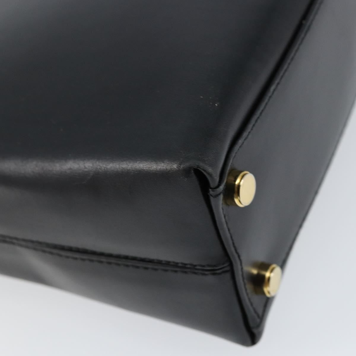 Salvatore Ferragamo Gancini Convertible Top Handle Leather Black Leather Handbag (Pre-Owned)