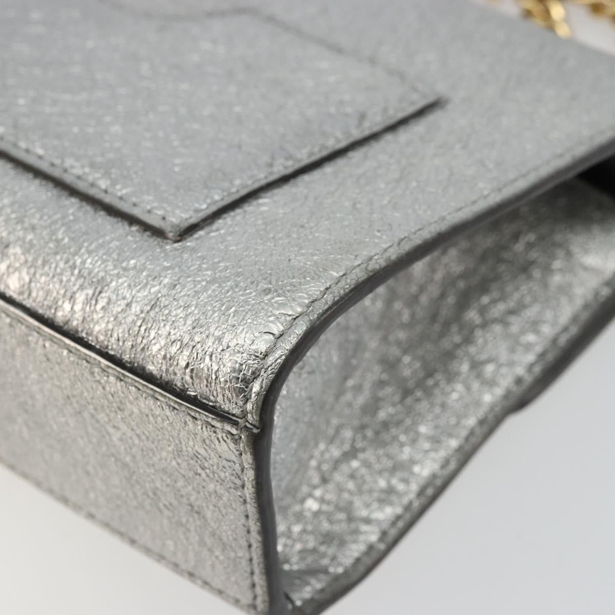 Gucci Padlock Shoulder Bag Nm Gg Coated Canvas And Leather Silver Leather Shoulder Bag Bag (Pre-Owned)