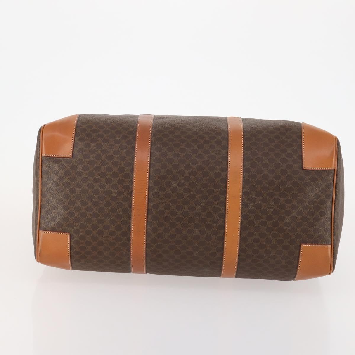 Celine Vintage Duffle Canvas And Leather Brown Canvas Travel Bag Bag (Pre-Owned)