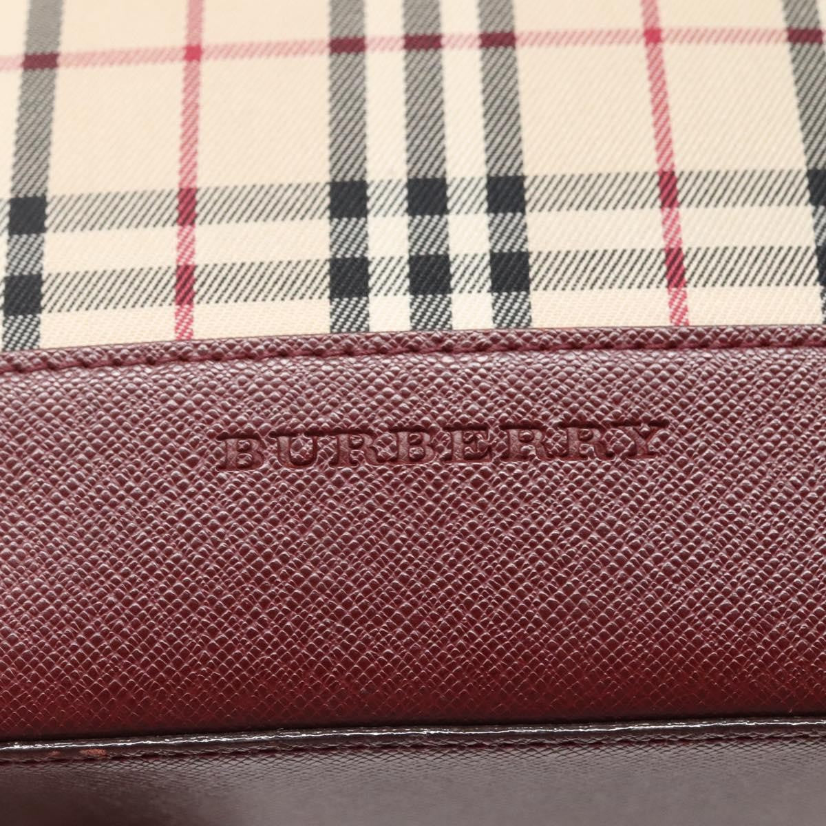 Burberry Nova Check Tote Canvas And Leather Beige Canvas Tote Bag Bag (Pre-Owned)