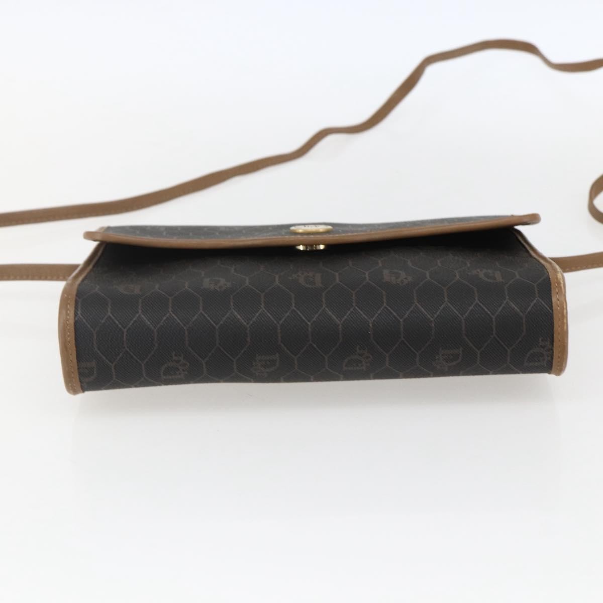 Christian Dior Vintage Honeycomb Flap Canvas And Leather Black Canvas Shoulder Bag Bag (Pre-Owned)