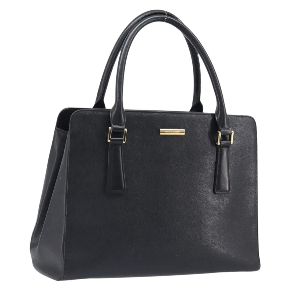 Burberry Handbag Leather Black Leather Handbag (Pre-Owned)
